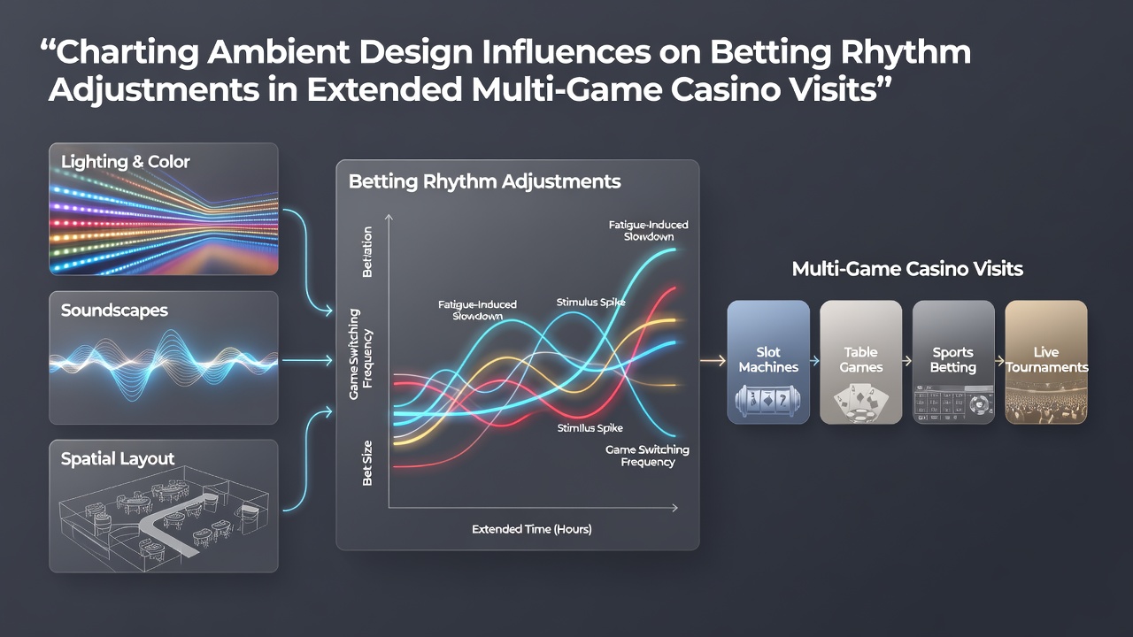 Darstellung eines Casino-Interieurs mit abgestimmtem Licht und Layout zur Beeinflussung von Spielrhythmen
