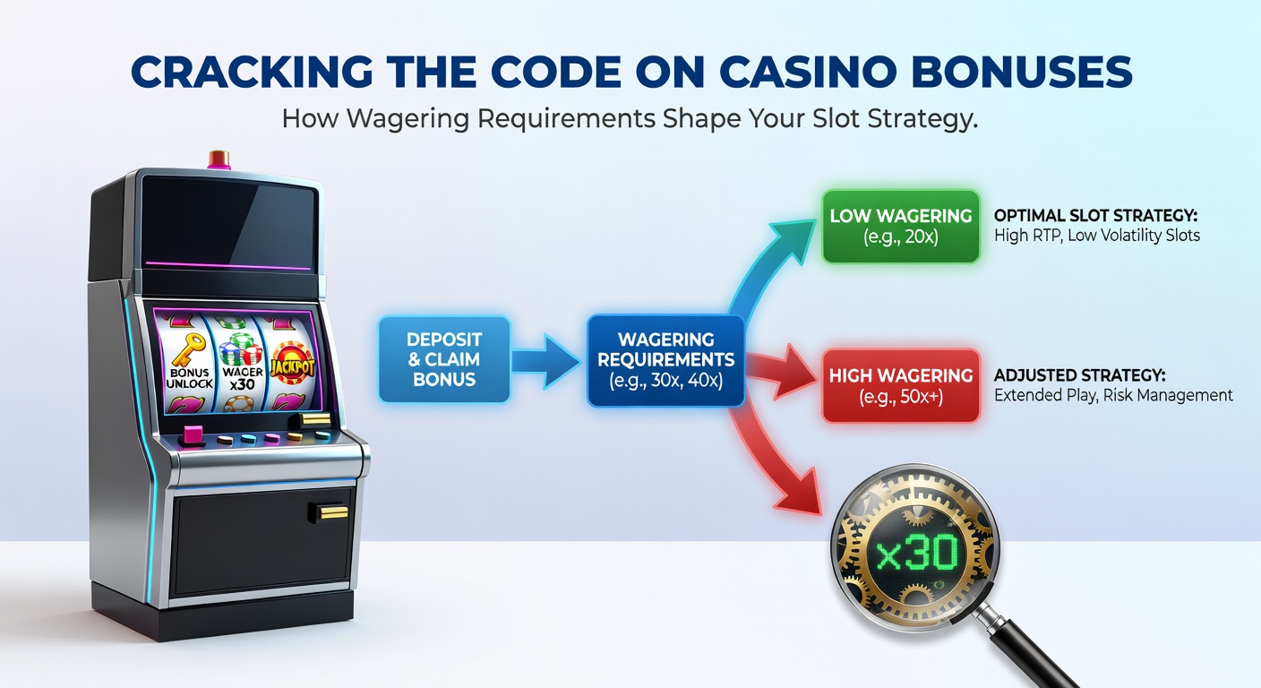 Grafik mit einer Checkliste zu Slot-Strategien, Boni-Rechner und einem Casino-Bonus-Symbol