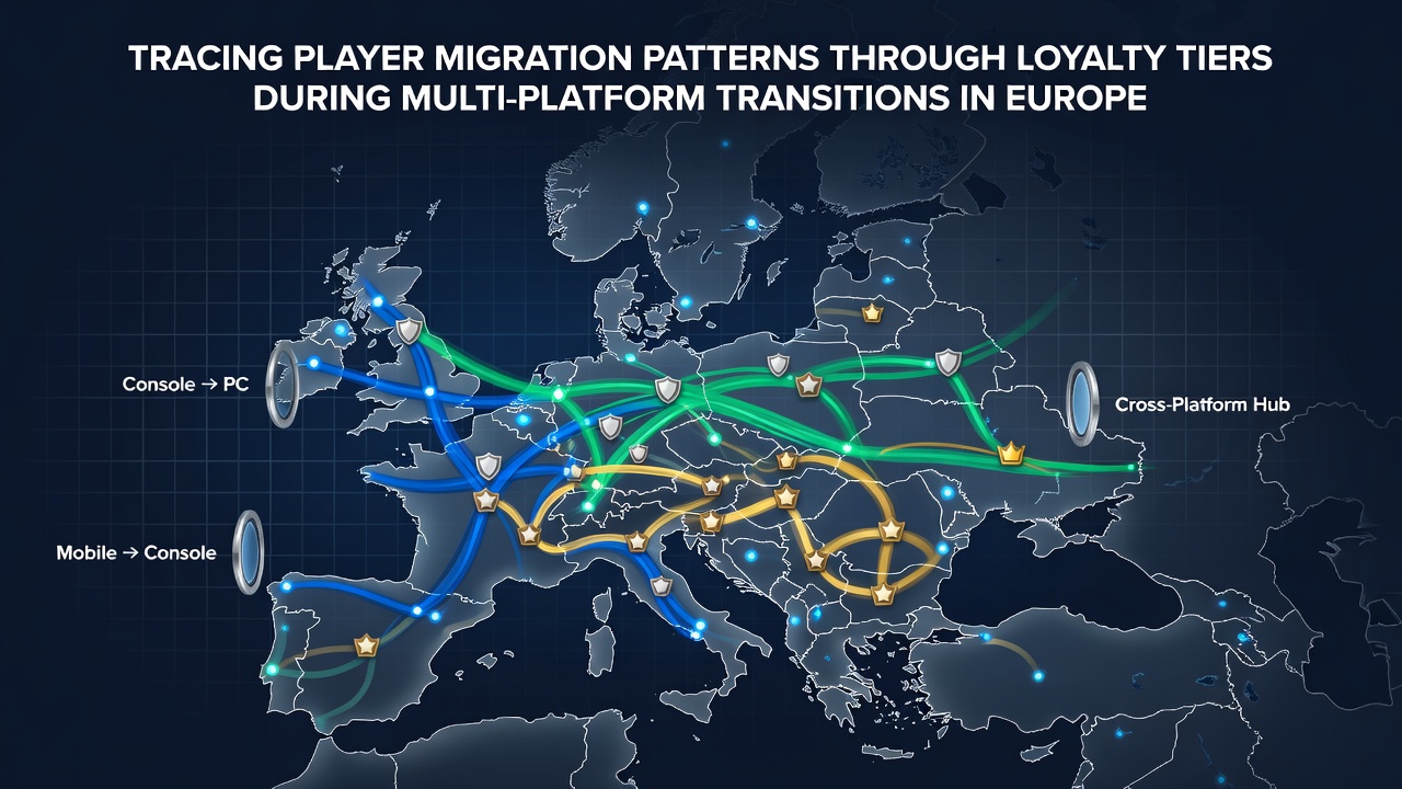 Darstellung von Datenflüssen und Loyalitätsstufen bei Spielerübergängen zwischen europäischen Plattformen