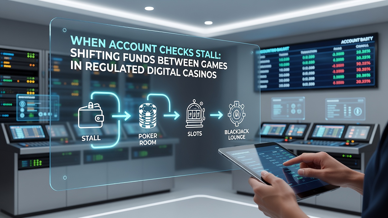 Illustration von Fundtransfers zwischen verschiedenen Casino-Spielen während Verifizierungsverzögerungen